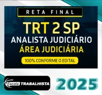 RETA FINAL – ANALISTA JUDICIÁRIO – ÁREA JUDICIÁRIA – TRT 2 – SÃO PAULO – Escola Trabalhista 2025